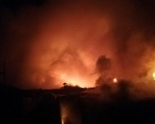 Масштабный пожар в Кривом Роге уничтожил хозпостройки (фото)
